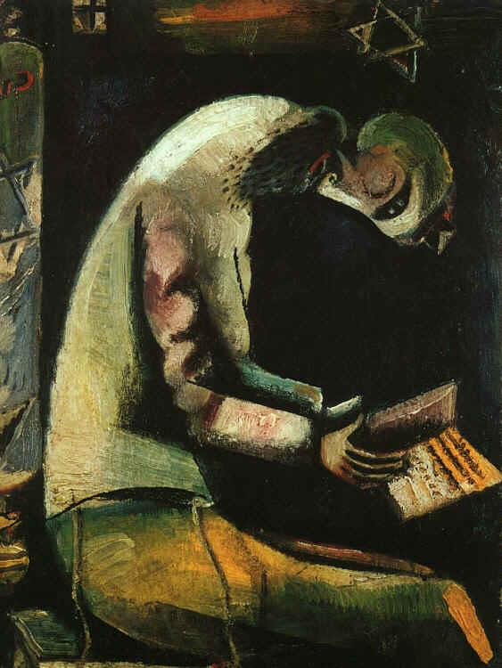 Judío en oración contemporáneo Marc Chagall Pintura al óleo